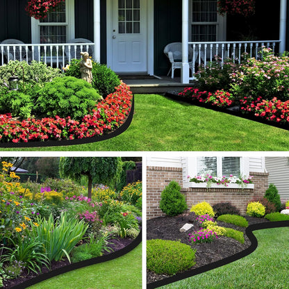 No Dig Landscape Edging Kit 60FT 2IN Tall with Scissors, Heavy Duty PP Material Garden Edging with
