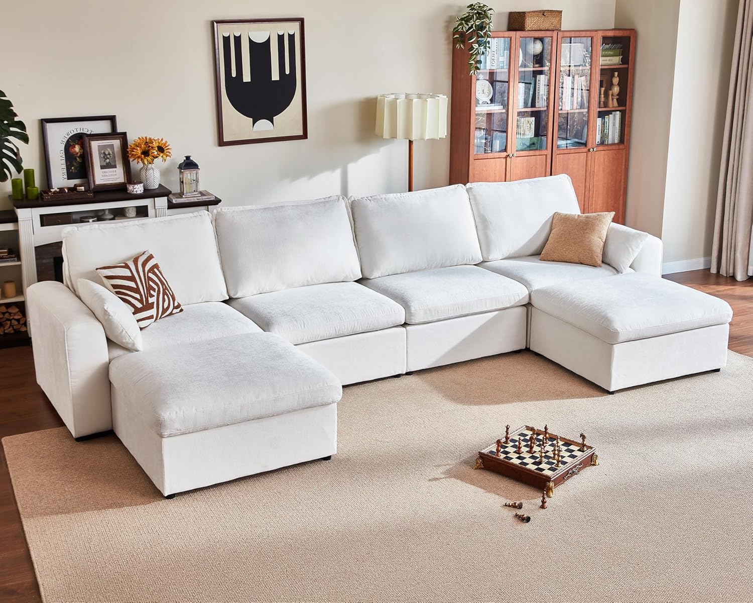 Oversized Modular Sofa Comfy Cloud Couch with Storage, Extra Deep Plush Sectional Sofa Set for
