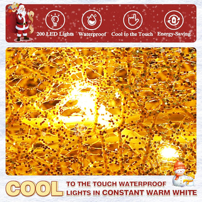 4.5FT Lighted Reindeer Family Set for Christmas Decoration, 3 Pieces Pre-Lit Iridescent Deer with