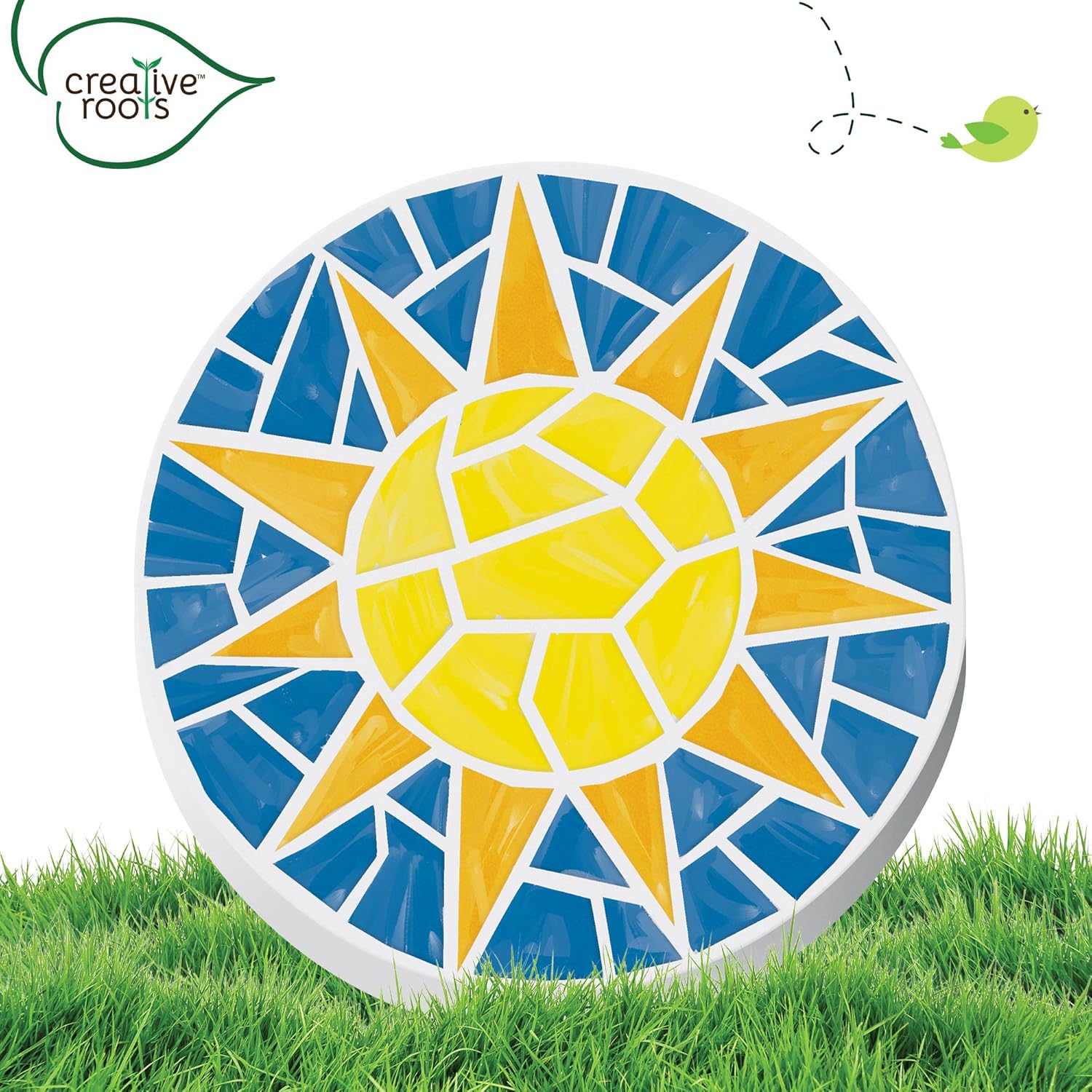 Creative Roots Mosaic Sun Stepping Stone Kit, Includes 7-Inch Ceramic Stepping Stone & 6 Vibrant