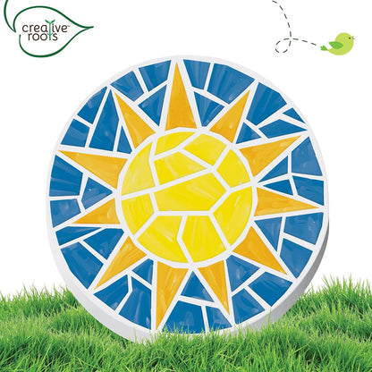 Creative Roots Mosaic Sun Stepping Stone Kit, Includes 7-Inch Ceramic Stepping Stone & 6 Vibrant