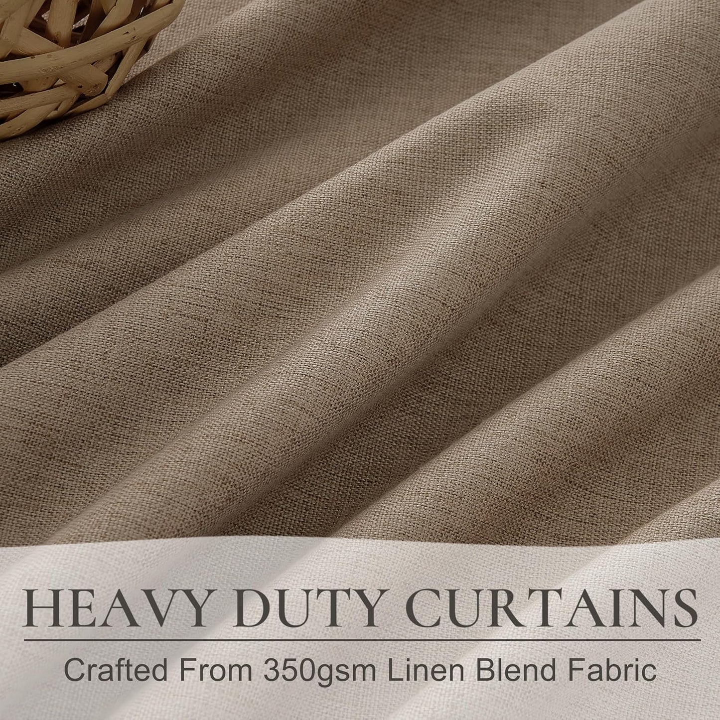 RustBrown Linen Pinch Pleated Blackout Curtains & Drapes 96 Inch Long Bedroom/Livingroom Farmhouse
