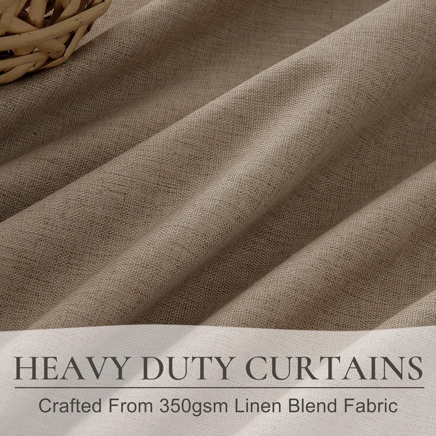 RustBrown Linen Pinch Pleated Curtains 102 Inches Long Heavy Duty Thermal Insulated Extra length