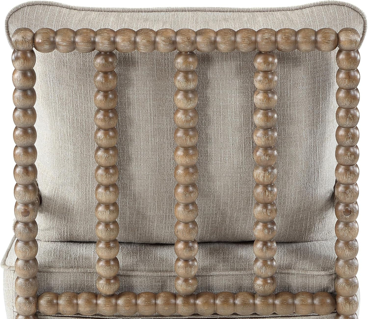 DUHOME Linen Fabric Spindle Accent Chair with Wood Frame,Modern Accent Chairs with Padded Spring