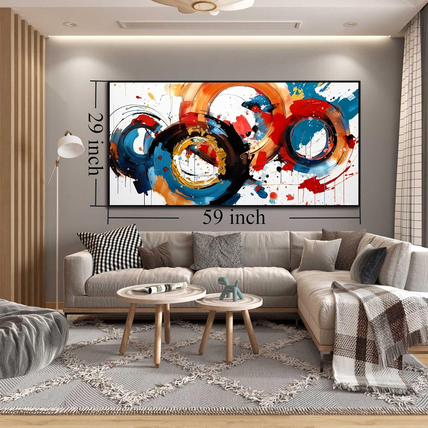 Abstract Wall Art With Black Wood Frames Large Canvas Prints Modern Living Room Bedroom Home Office