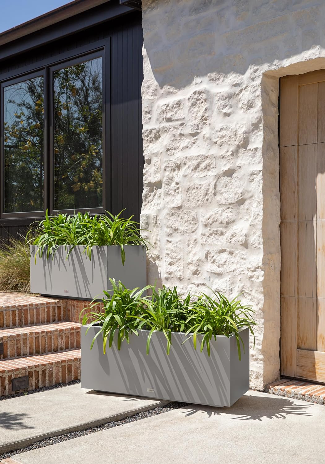 Veradek Block Series Long Box Planter - Large Rectangular Planter for Indoor or Outdoor Patio/Porch