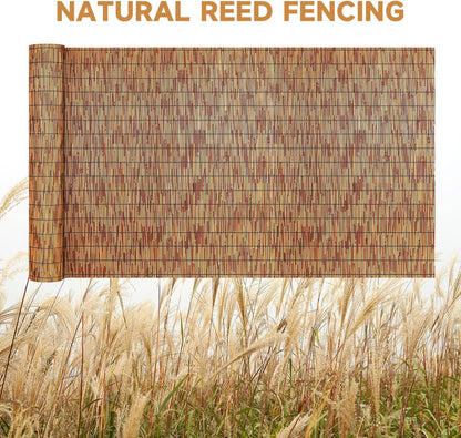 ZNCMRR Reed Fencing Rolls Natural Bamboo Fence 5.5 Feet High Privacy Screen Curtains Fence for