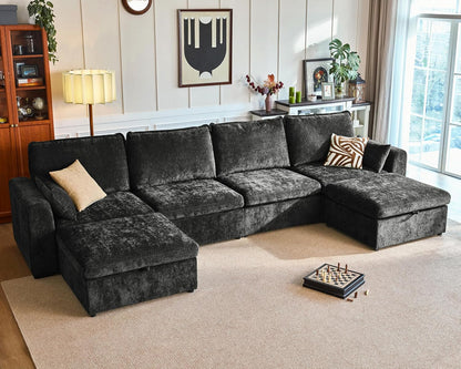 Oversized Modular Sofa Comfy Cloud Couch with Storage, Extra Deep Plush Sectional Sofa Set for