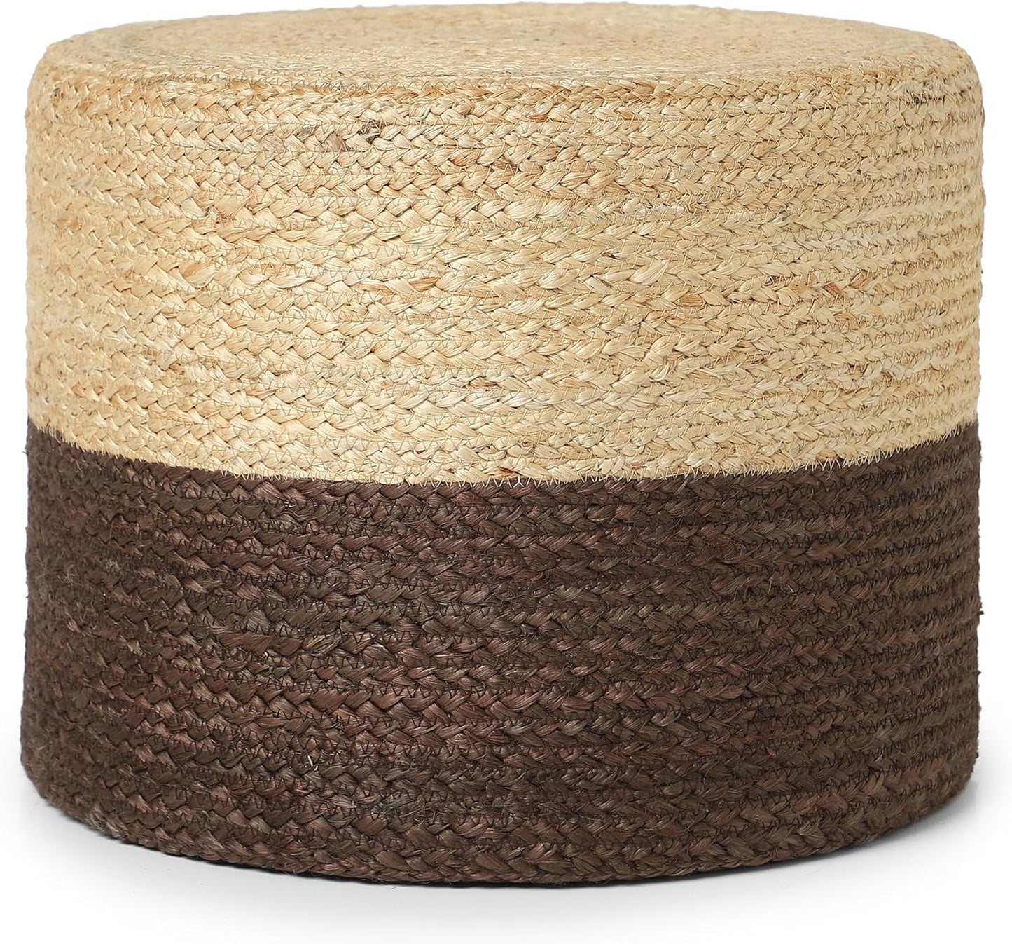 REDEARTH · Cylindrical Pouf Foot Stool Ottoman - Jute Braided Pouffe Poof Accent Sitting Footrest