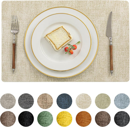 Romanstile Vinyl Placemats Set of 12-12 X 18 Inch - Heat Resistant Place Mats 100% Waterproof