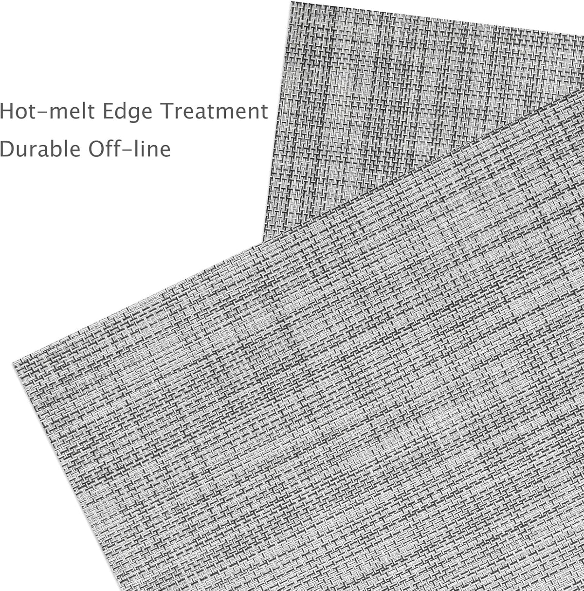 Myir JUN Placemats Set of 6, Vinyl Woven Placemats Place Mats Indoor Washable Table Mats Non-Slip