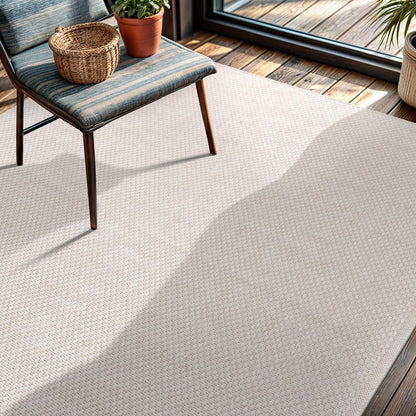 CAMILSON Easy Jute Rug 4x6, Indoor Outdoor Off-White Farmhouse Area Rugs for Living Room Patio and
