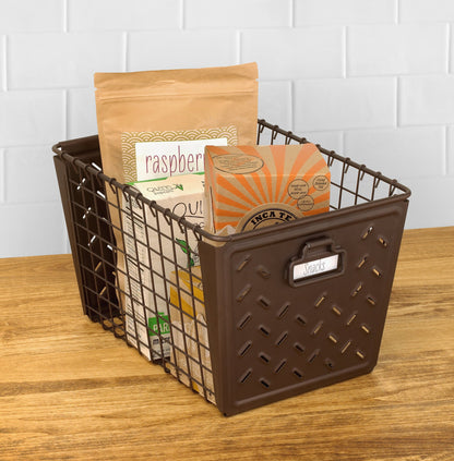 Spectrum Macklin Medium Wire Storage Basket for Bathroom Closet Under Sink & Kitchen Storage, Metal
