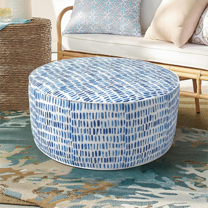 Inflatable Ottoman Stool D21 xH9 for Outdoor/Indoor Use, Water Repellent Patio Foot Rest Stool with