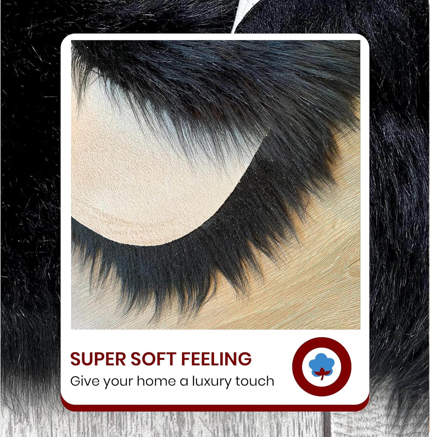 LAMBZY Faux Sheepskin Hypoallergenic Free Shape Silky Shag Rug, Luxury Shaggy Silky Plush Carpet