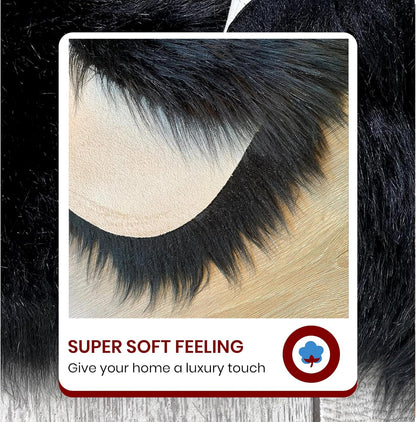 LAMBZY Faux Sheepskin Hypoallergenic Free Shape Silky Shag Rug, Luxury Shaggy Silky Plush Carpet