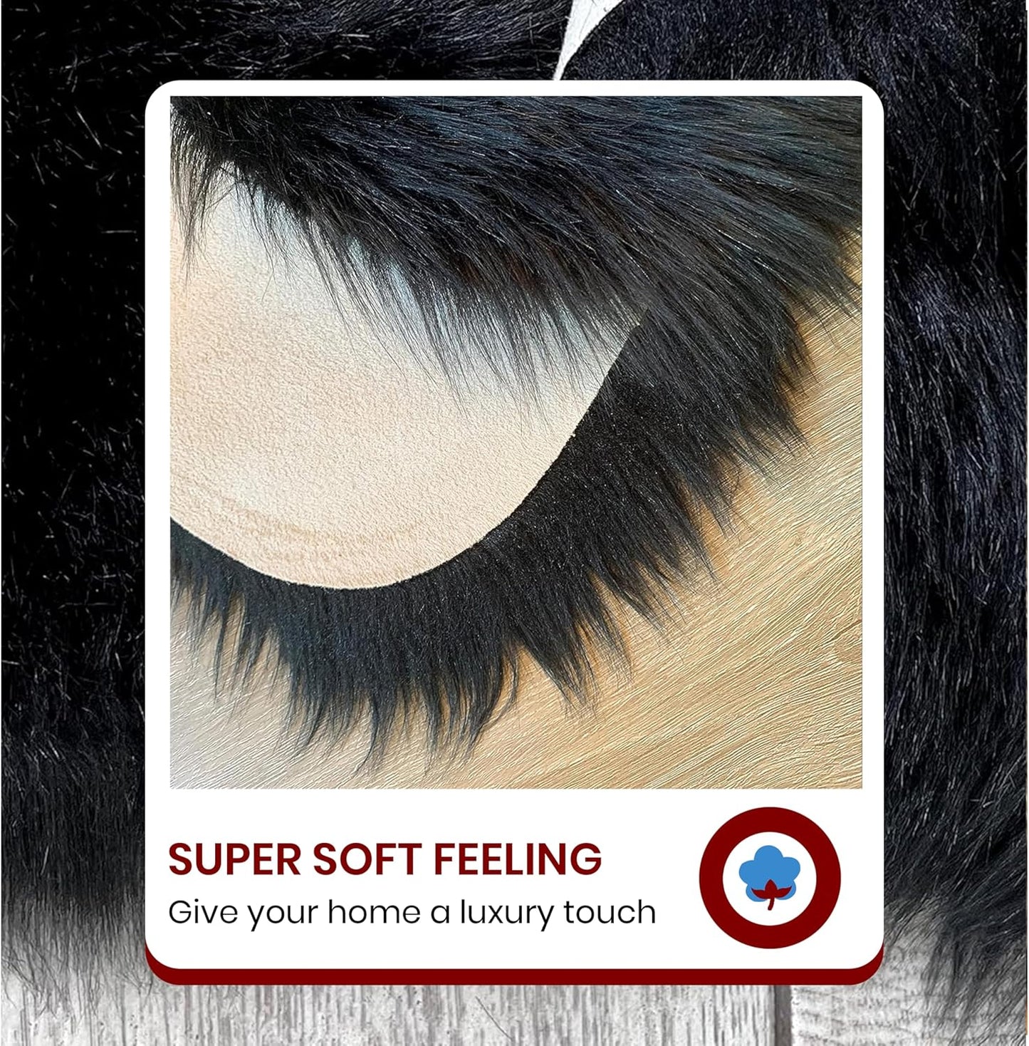 LAMBZY Faux Sheepskin Hypoallergenic Free Shape Silky Shag Rug, Luxury Shaggy Silky Plush Carpet