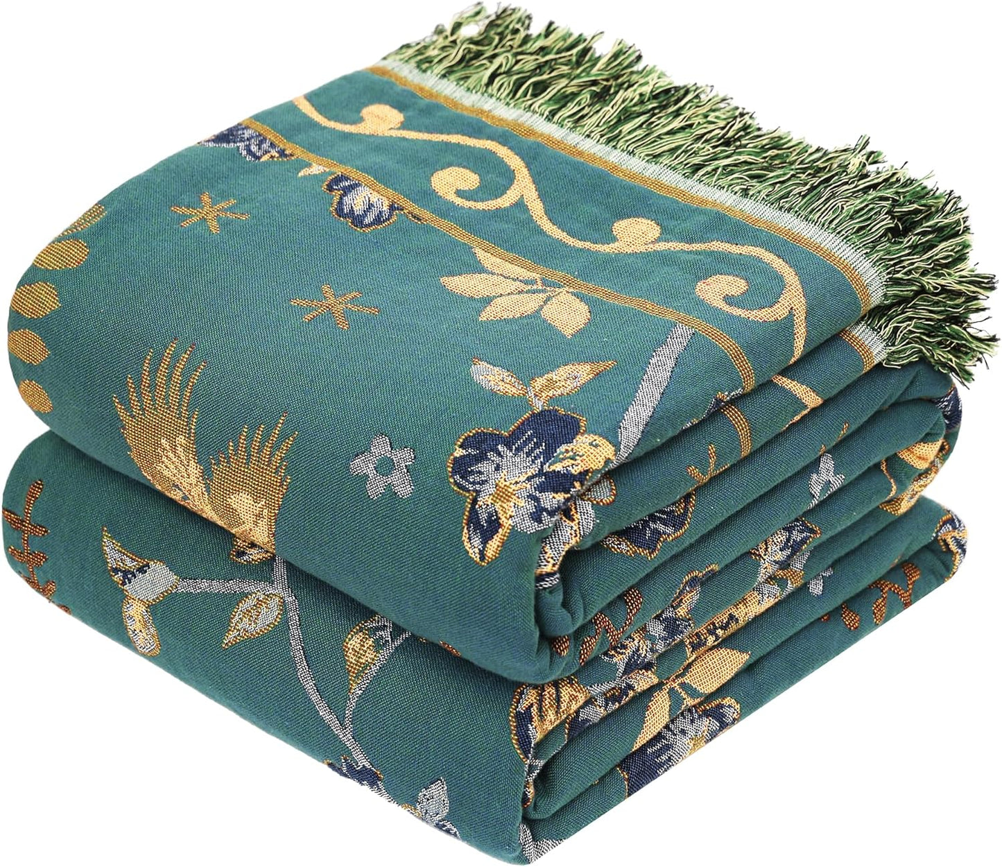 Boho 100% Organic Cotton Large Throw Blanket 50" x 60" - All Season Rustic Ultra Soft Breathable