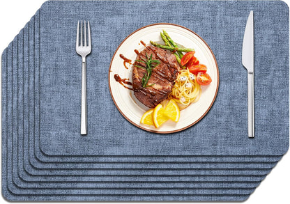 Maxpearl Set of 8 Faux Leather Table Placemats – Heat Resistant, Waterproof, Easy to Clean