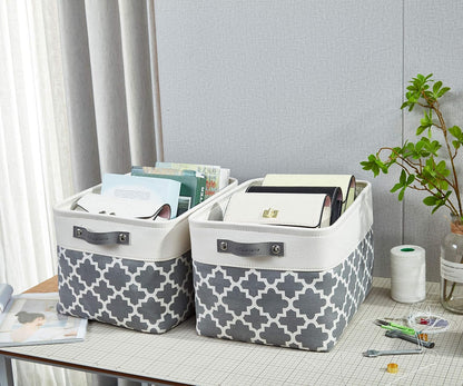 DECOMOMO Grey Storage Bins Fabric Storage Baskets for Shelves, Linen Closet Organization Toys