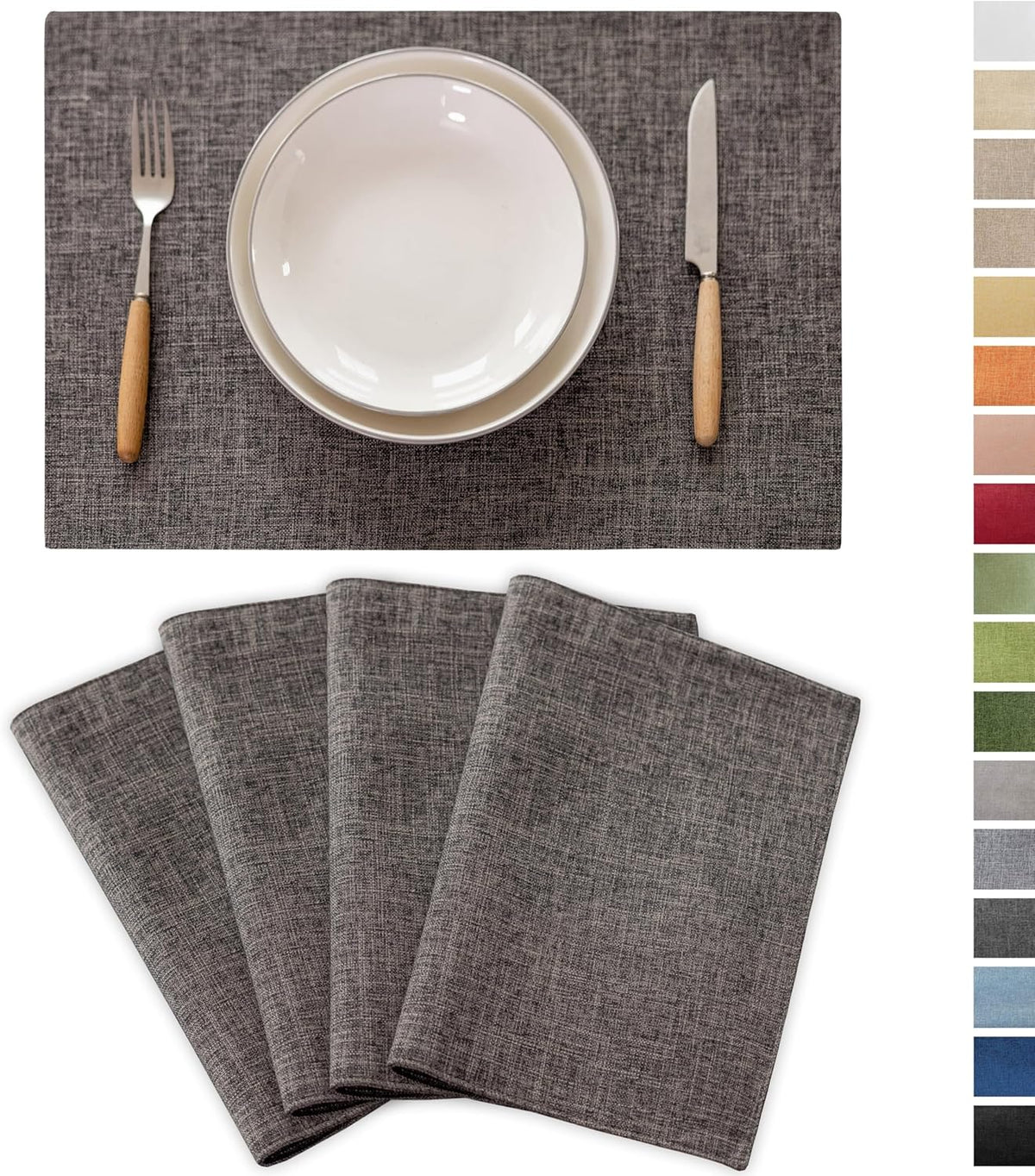 Demetex Placemats Table Mats Set of 4 Heat Resistant Washable Cloth Place Mats for Dining Table