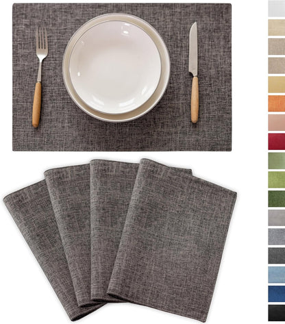 Demetex Placemats Table Mats Set of 4 Heat Resistant Washable Cloth Place Mats for Dining Table
