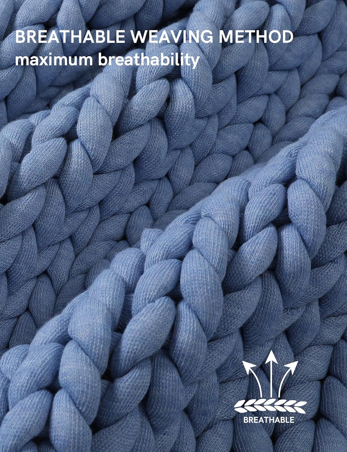YnM Chunky Throw Blanket, Medium-Weight, Hand Knitted, Skin Friendly, Ventilated and Breathable