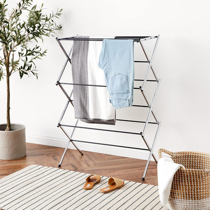 Amazon Basics Foldable Portable Laundry Drying Rack for Indoor Air Drying Clothing, 14.5 x 29.5 x