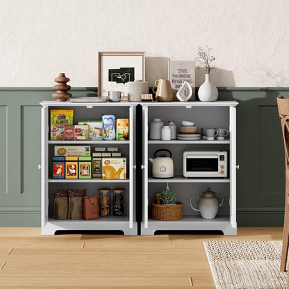 ChooChoo Bathroom Floor Cabinet, Modern Bathroom Storage Cabinet with 2 Doors and Adjustable