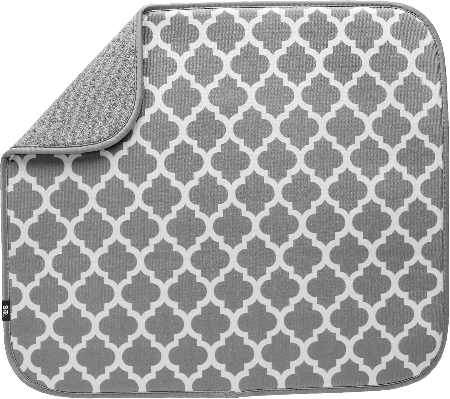 S&T INC. Dish Drying Mat, 16” x 18”, Absorbent Microfiber Kitchen Counter Mat, Dish Drying Pad for