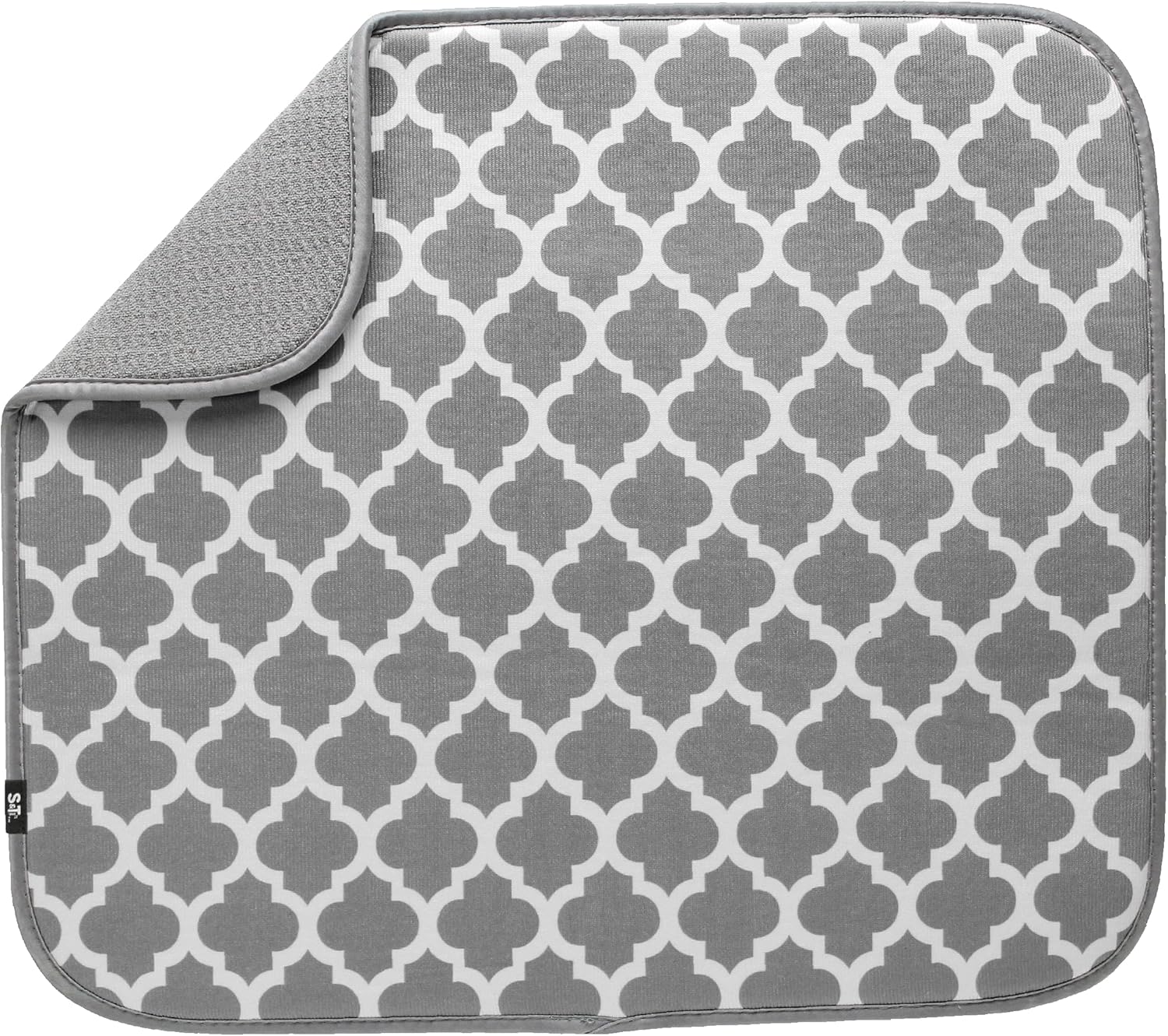 S&T INC. Dish Drying Mat, 16” x 18”, Absorbent Microfiber Kitchen Counter Mat, Dish Drying Pad for