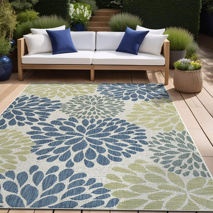 Beverly Rug Outdoor Rug 10x14 Modern Exotic Tropical Leaf Area Rugs for Indoor and Outdoor Patio