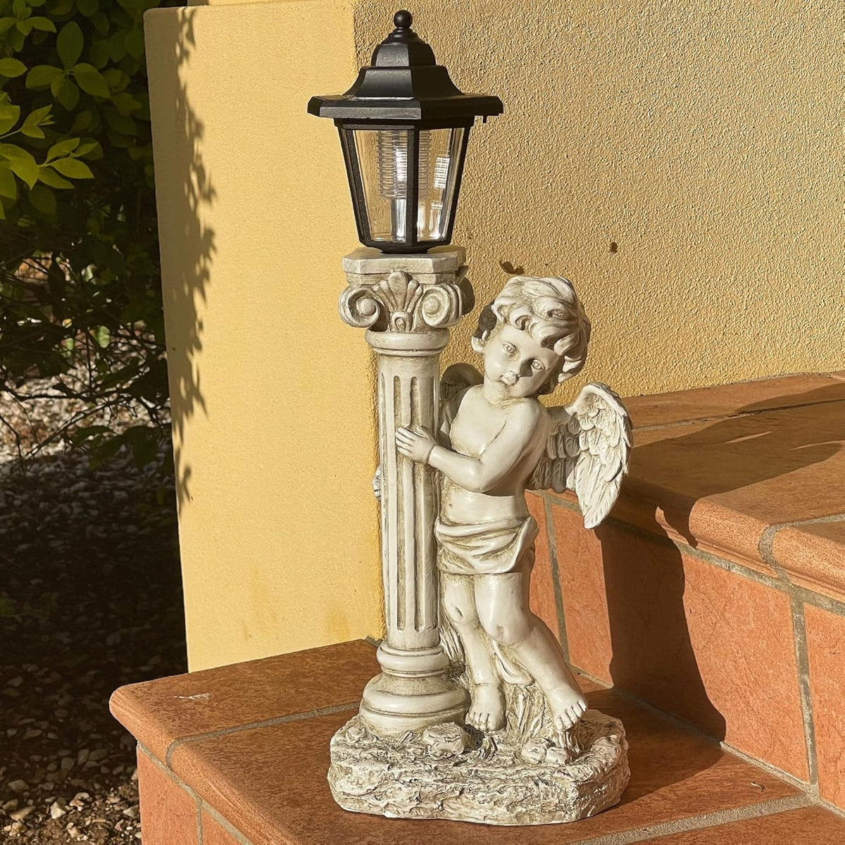 Angel Statue with Solar Lights (Right) 19.7 Inch, Outdoor Solar Angel Garden Statue with Roma