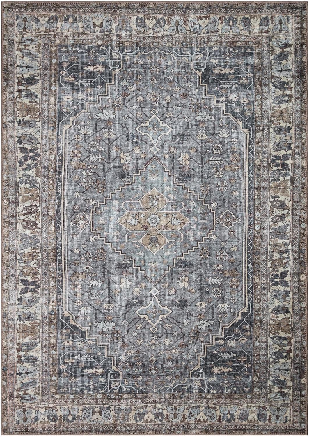 Keen Home Design 8x10 Rug - Machine Washable Area Rug with Non-Slip Backing, Ideal for Living Room