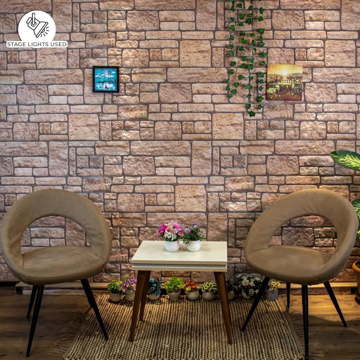 Dundee Deco 3D Wall Panels Faux Brick - Cladding Beige Stone Look Wall Paneling, Styrofoam, Sample