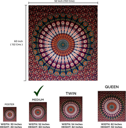 raajsee Turquoise Blue Tapestry- Tapestrys Mandala Wall Hanging- Hippie Tapestry For Bedroom