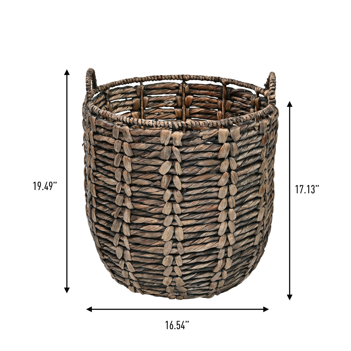 happimess Laurel Hand-Woven Abaca Storage Basket 19", Brown