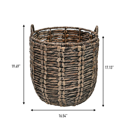 happimess Laurel Hand-Woven Abaca Storage Basket 19", Brown