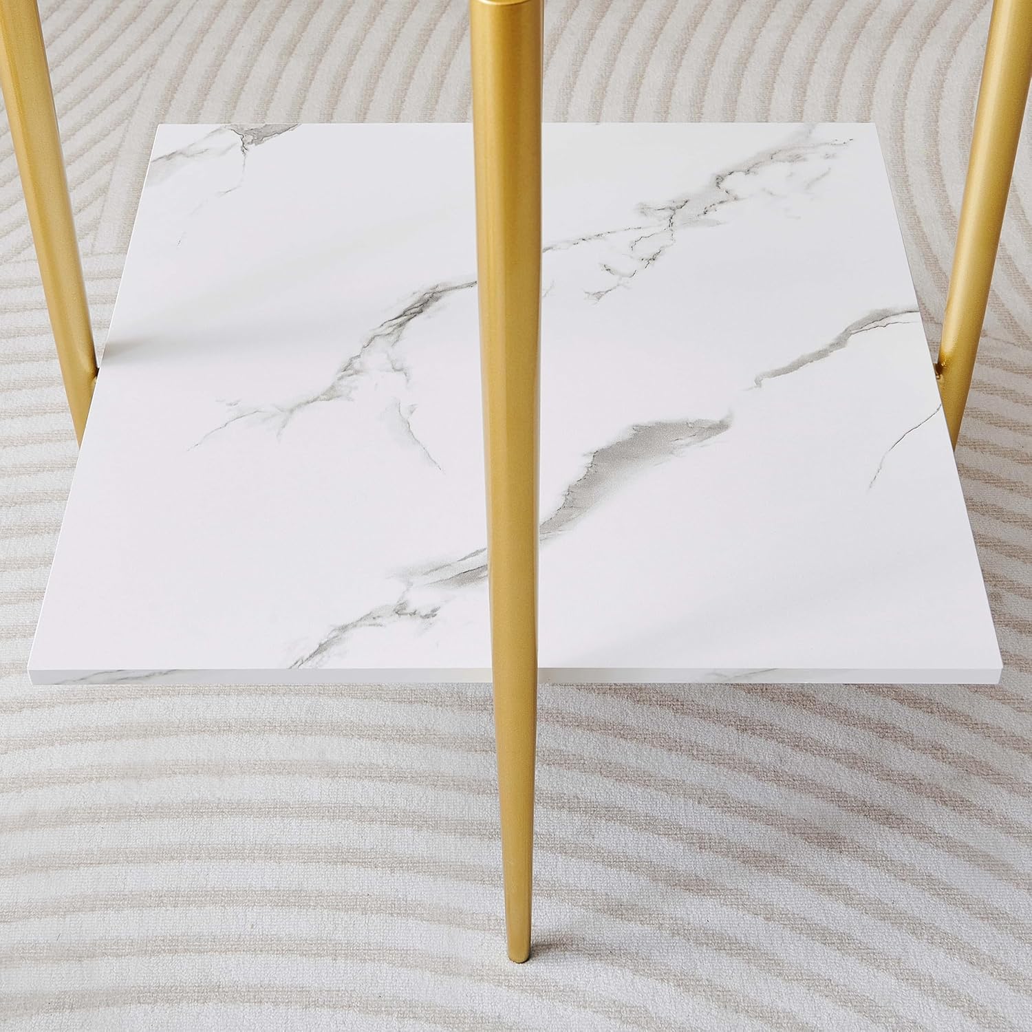 Square Glass End Table, Mid-Century Modern Design Sofa Table, for Living Room, L18 x W18 x H23
