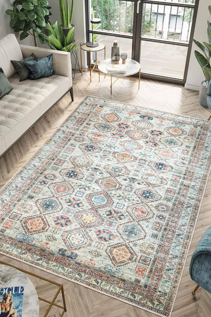 Keen Home Design 4x6 Rug - Machine Washable Area Rug with Non-Slip Backing, Ideal for Living Room