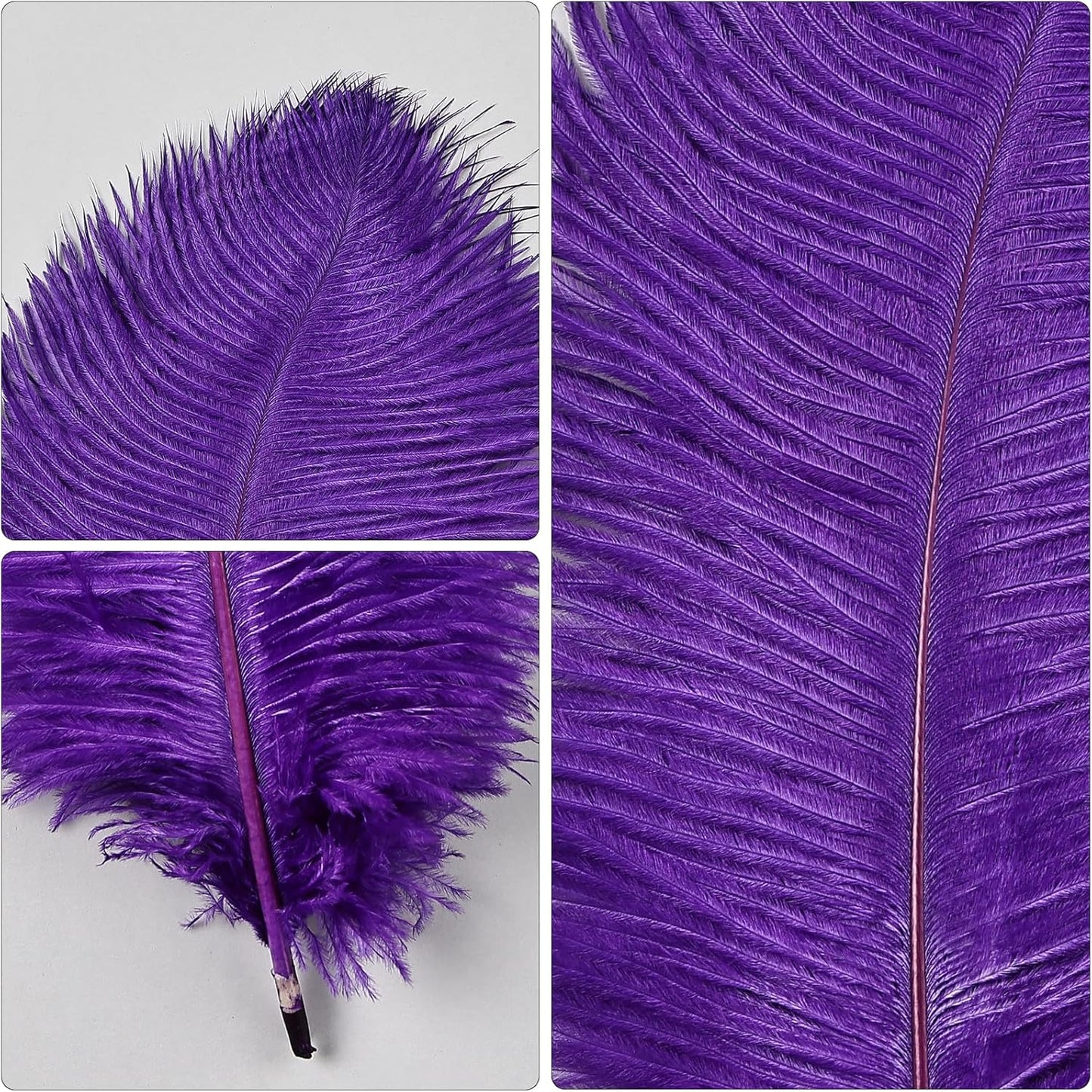 THARAHT Purple Ostrich Feathers 12pcs Natural Bulk 8-10Inch 20cm-25cm for Crafts Wedding Party