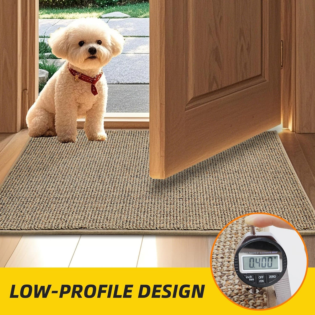 JSEI Dirt Trapper Door Mat 20"x32" Non-Slip Washable Entrance Mat, Dog Doormats, Absorbent &