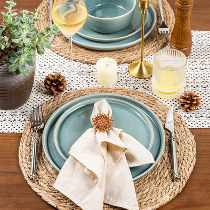 GBHOME Ceramic Dinnerware Sets for 4, 12 Pieces Stoneware Plates and Bowls Sets, Scratch Resistant