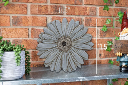 NAT & Jules Gerbera Daisy Flower Shaped Dimensional Indoor Outdoor 12 inch Cast Resin Decorative