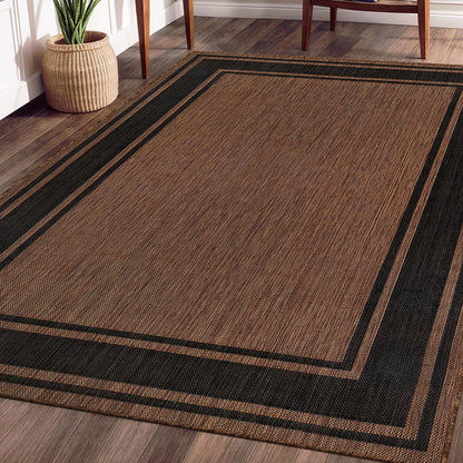 Beverly Rug Outdoor Rug 8x10 Modern Bordered Area Rugs for Indoor and Outdoor Patio Deck Porch