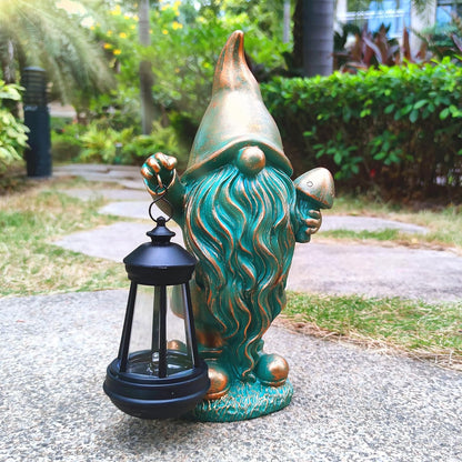 JOYBEE Garden Statues Gnomes with Solar Lantern Outdoor Decor-Gnomes Solar Figurines Lights