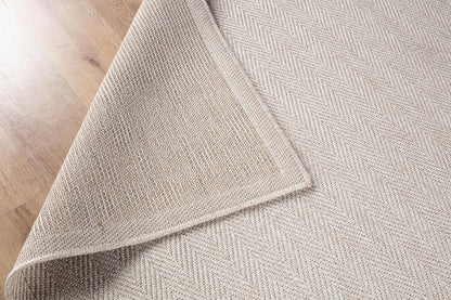 CAMILSON Easy Jute Rug 5x7, Indoor Outdoor Off-White Color Fiber Area Rugs for Living Room Patio