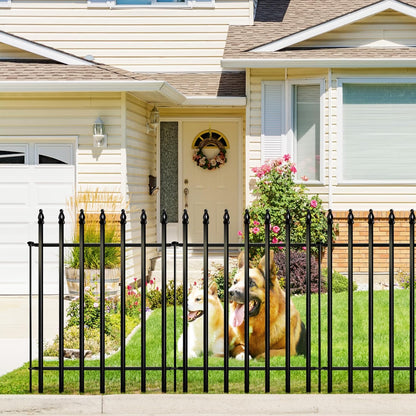 Metal Decorative Garden Fence 36" Wide x 28" High (5 Panels, Total Length 11.6 feet), Metal Border
