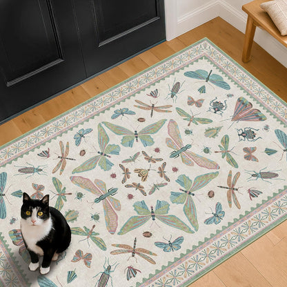 Washable Sage Green Large Entryway Rug, 3x5 Area Rugs for Laundry Room, Kitchen, Bedroom, Dorm