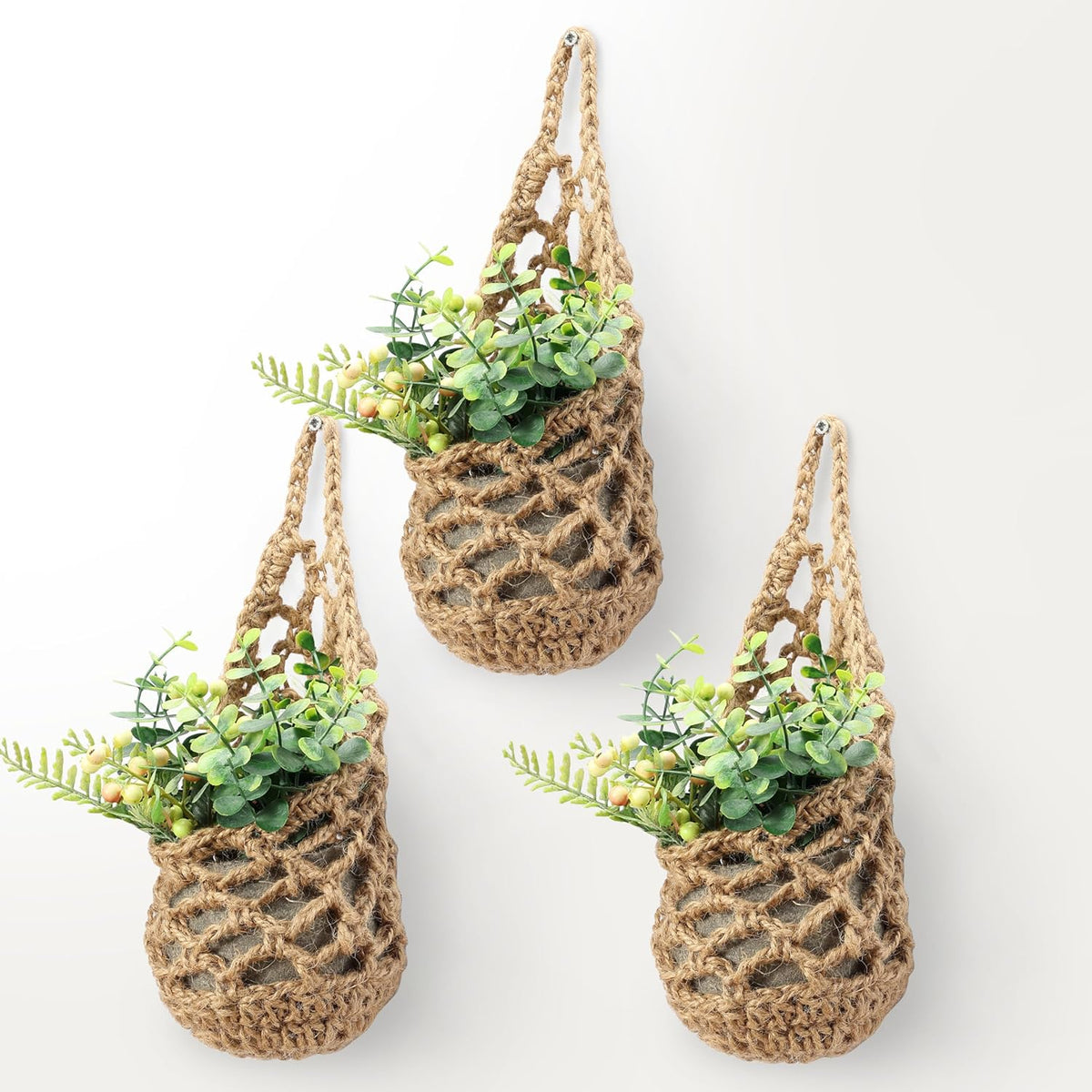 3PK Wall Planters for Indoor Plants, Macrame Plant Hanger | Wall Planter, Plant Hanger, Hanging